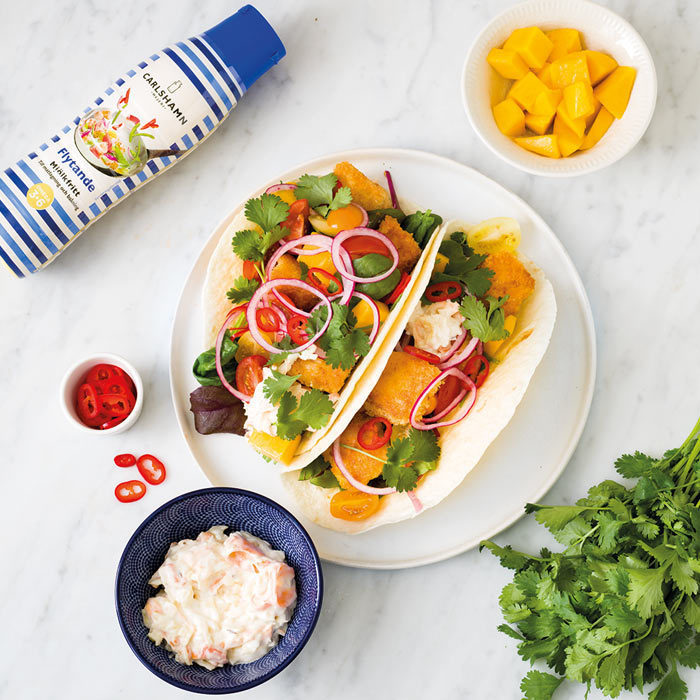 Fisktacos med självgjord salsa