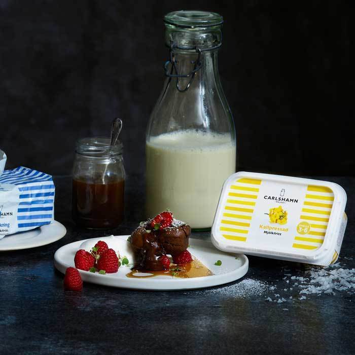 Chokladfondant med salt kolasås