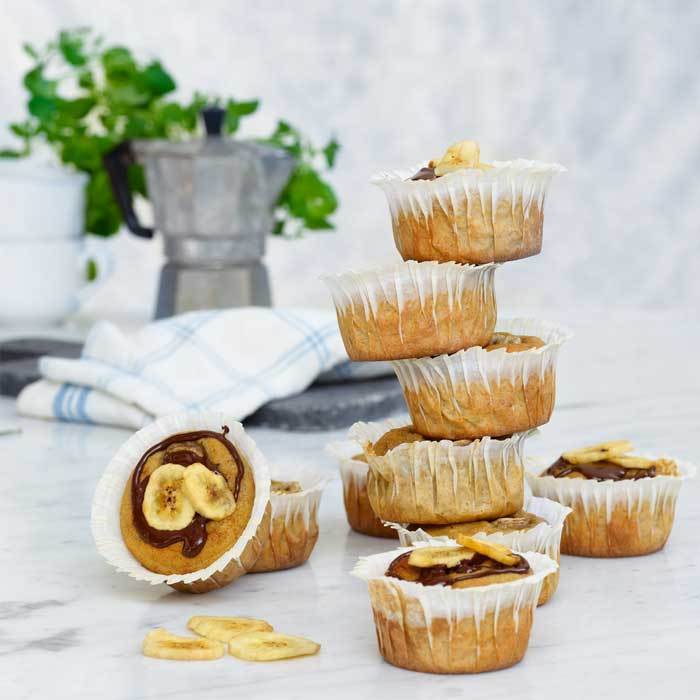 Bananbrödsmuffins med mörk choklad