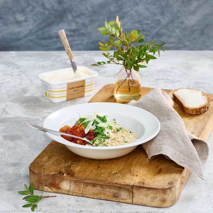 Havreotto med bönragu och citronig fänkål